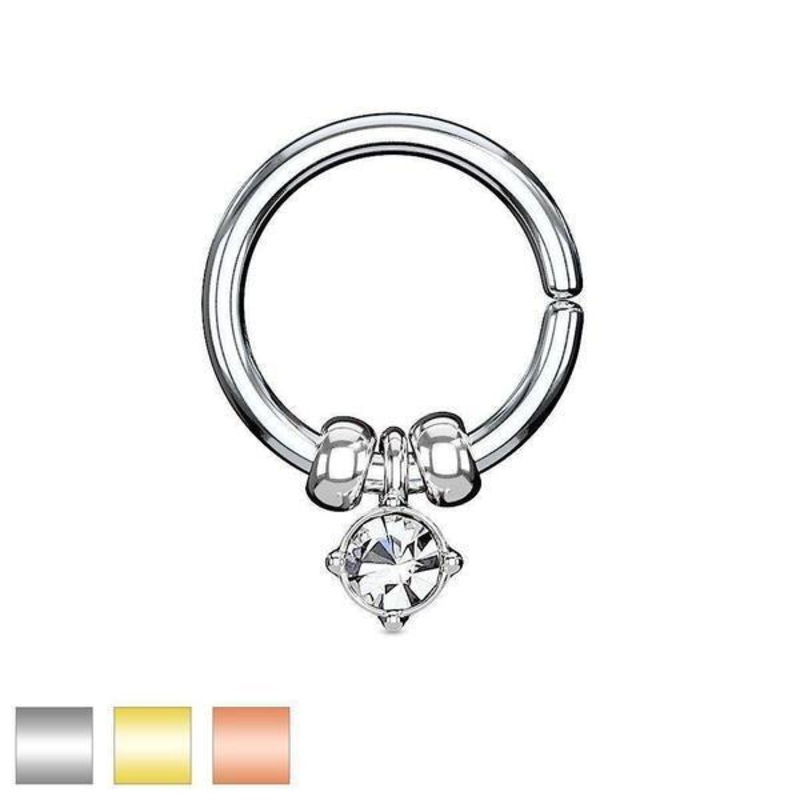 Gem Bead Ring 18G 16G 18G Gold