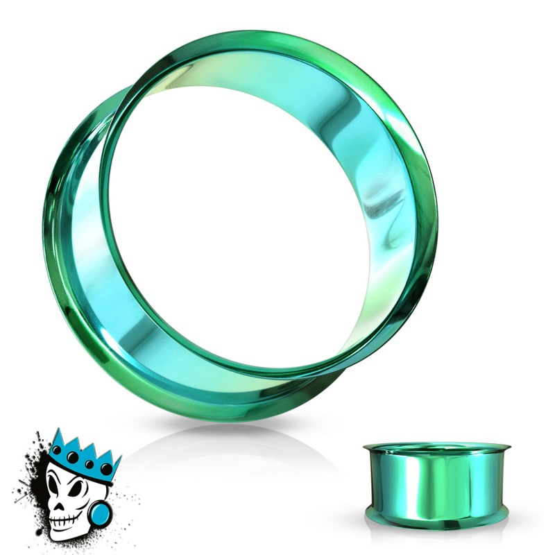 Green Steel Double Flare Tunnels (12 gauge – 1 inch) 12 g