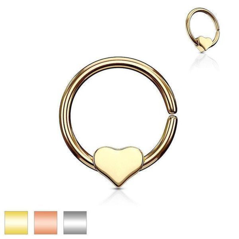 Heart Bead Ring 18G 16G 18G Gold