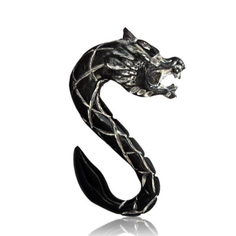 Horn Dragon Hanger 0G 00G Pair 8mm (0G)