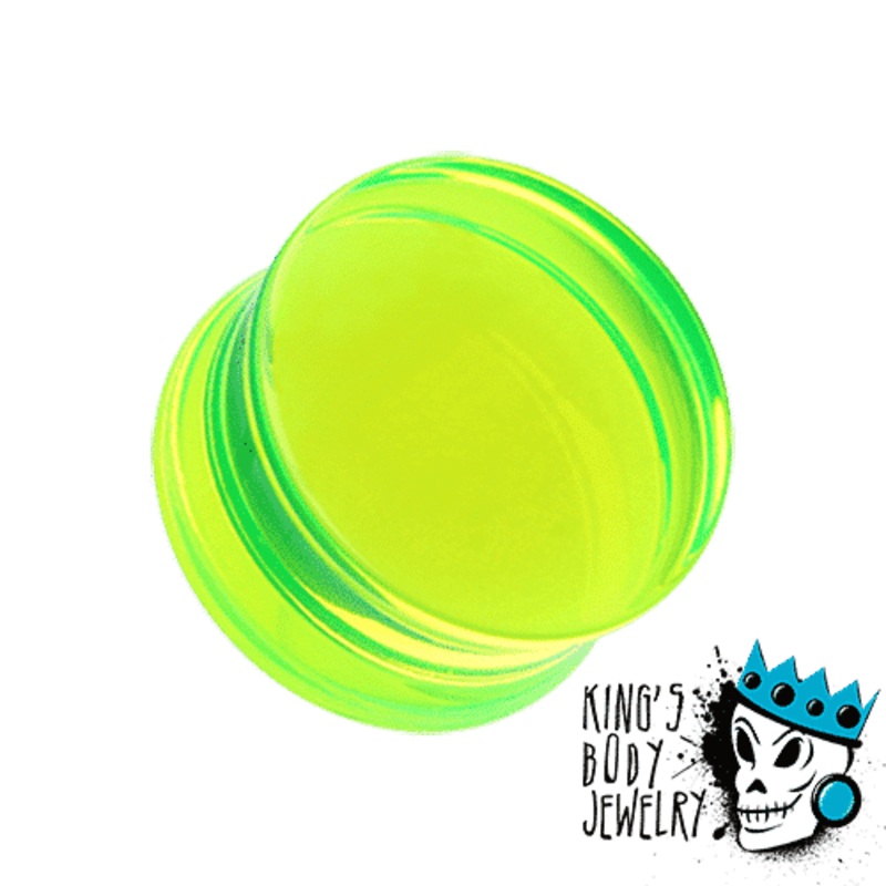 Neon Acrylic Double Flare Plugs (10 gauge – 1 inch) 10 g