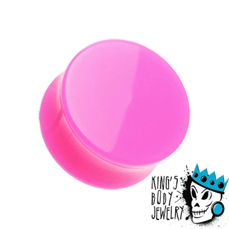 Pink Acrylic Double Flare Plugs (10 gauge – 2 inch) 10 g