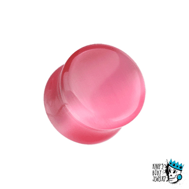 Pink Cat Eye Marble Stone Plugs (2 gauge – 5/8 inch) 2 g