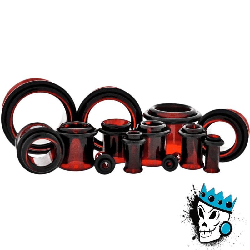 Red Pyrex Glass Single Flare Eyelets (8 gauge – 1 inch) 8 g