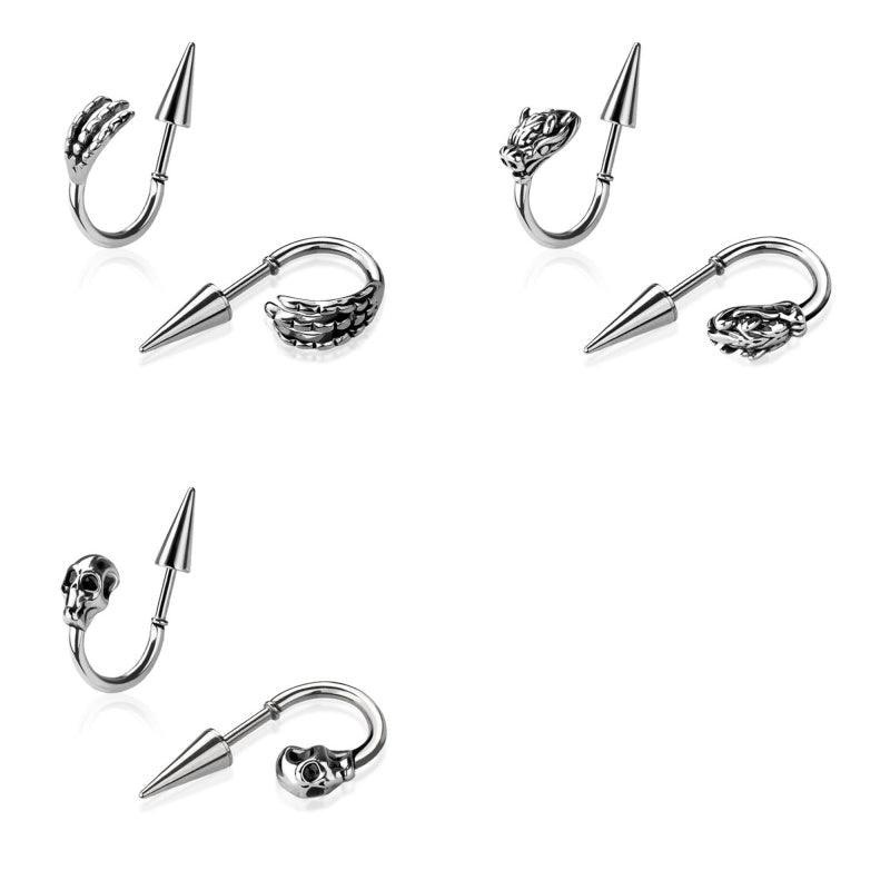 Spike Loop Cartilage Cuff 16G Dragon Claw