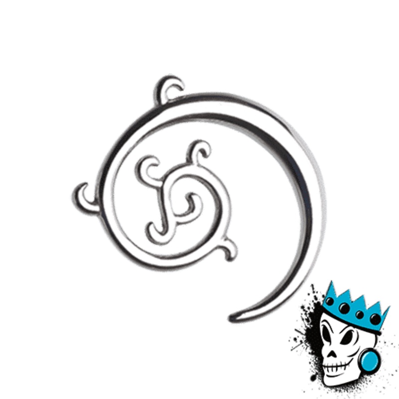 Stainless Steel Double Spirals with Decorative Hooks (14 gauge – 0 gauge) 14 g