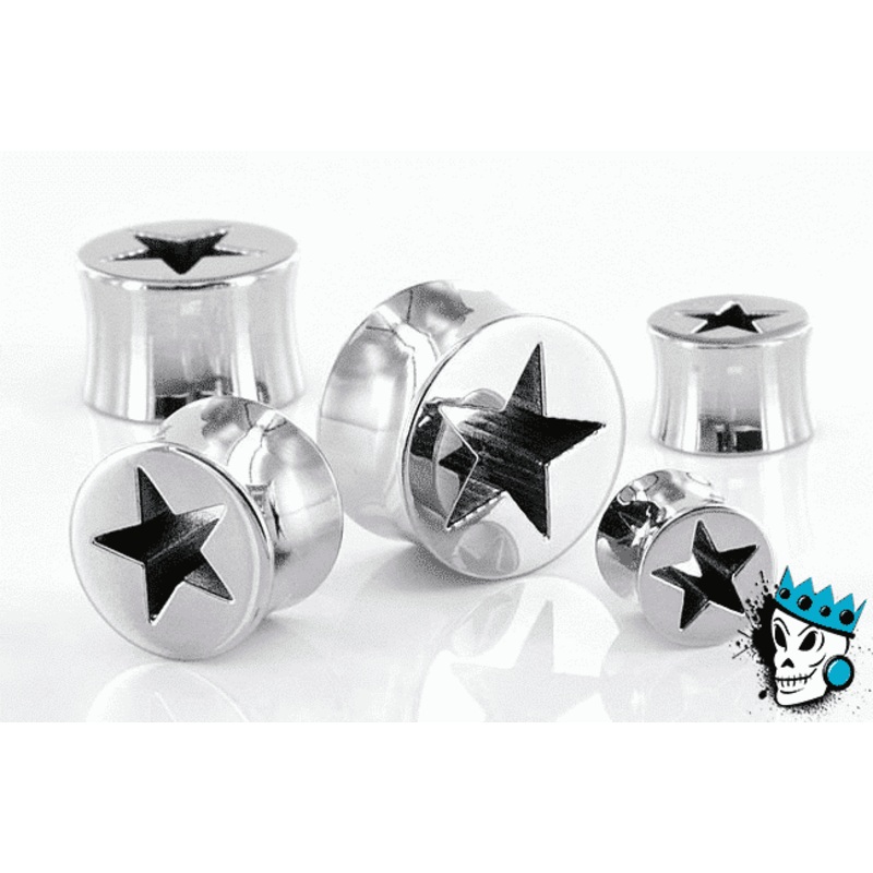 Stainless Steel Hollow Star Plugs (1/2 inch – 5/8 inch) 1/2 inch