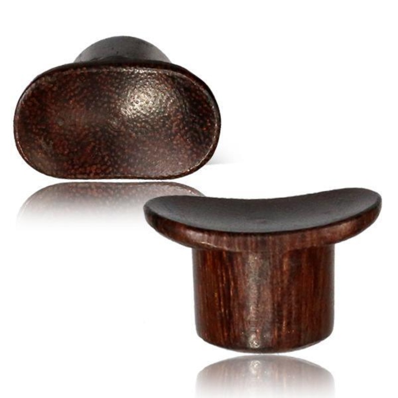 Tamarind Wood Stretched Labret Bar 2mm (12G) with a 6.5mm bar