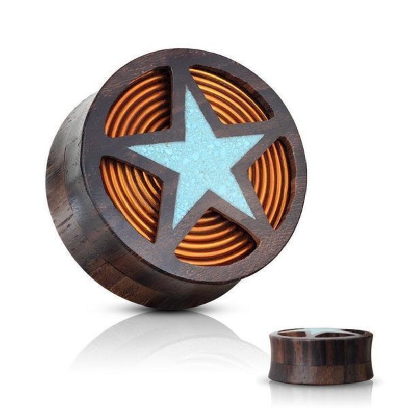 Turquoise Star Plug 00G-1″ 12mm(1/2″)