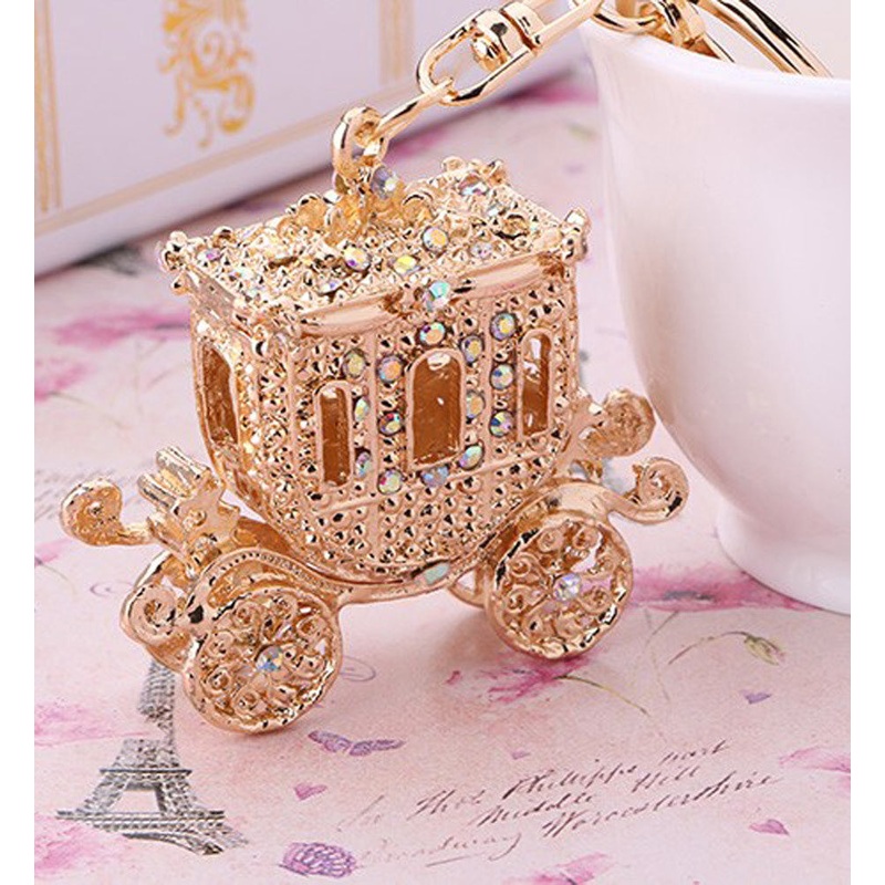 Victoria Princess Crystal Carriage Keychain