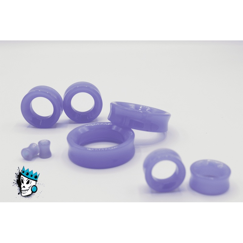 Violet Glass Tunnels  (2 gauge – 2 inch) 2 g