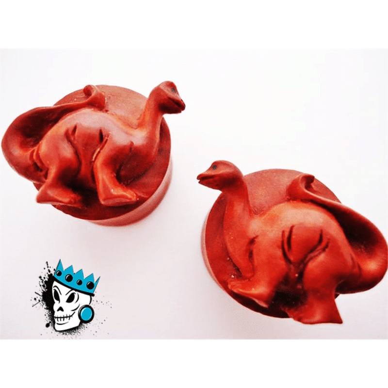 Wood Dinosaur Plugs (00 gauge – 7/8 inch) 7/16 inch