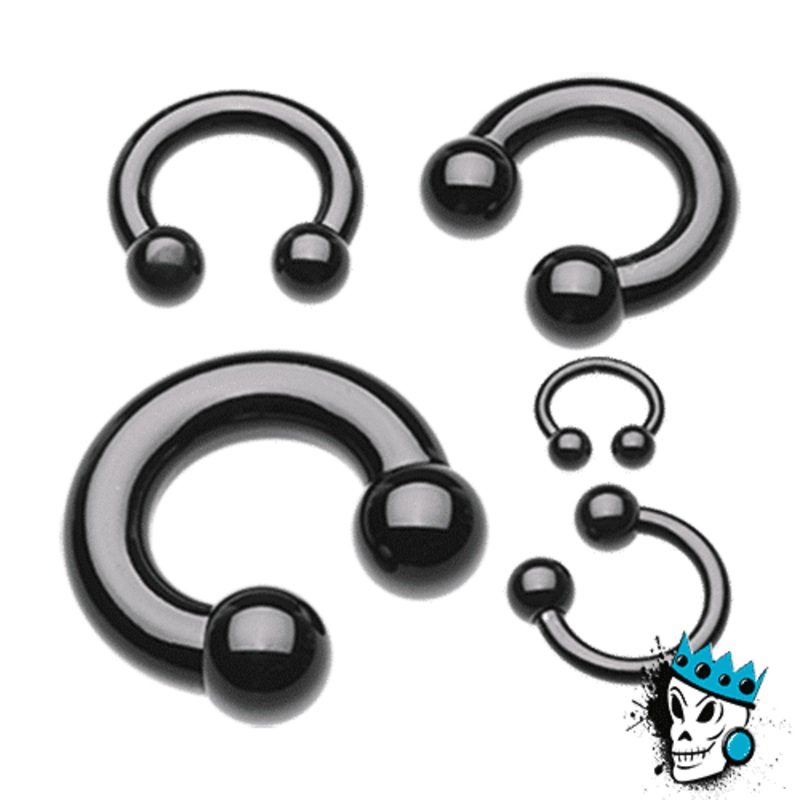 Black Steel Circular Barbells (18 gauge – 00 gauge) 18 g 5/16″