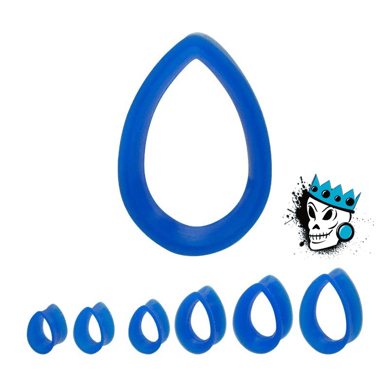 Blue Teardrop Silicone Tunnels (1/2 inch – 1 inch) 1/2 inch