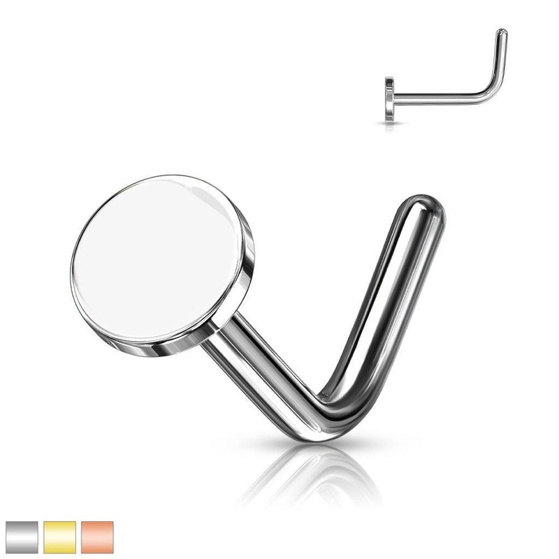 Circle Top Nose L Bend 20G Gold