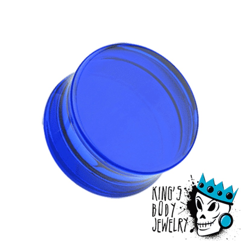 Dark Blue Acrylic Double Flare Plugs (10 gauge – 2 inch) 10 g