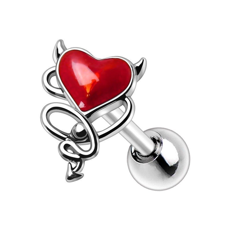Devil Heart Cartilage Bar 16G