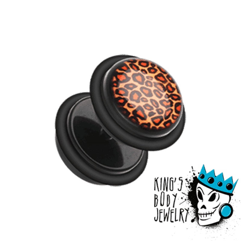 Fake Leopard Print Plugs (16 gauge)