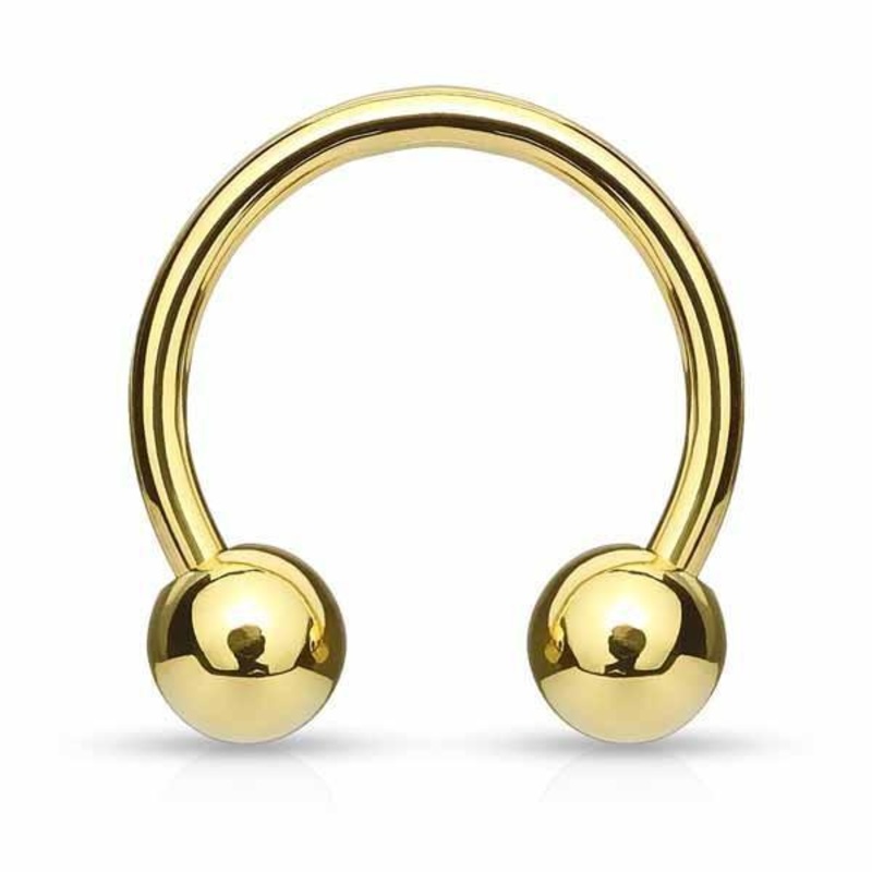 Gold IP Horseshoe 18G 16G 14G 18G 8mm 3mm