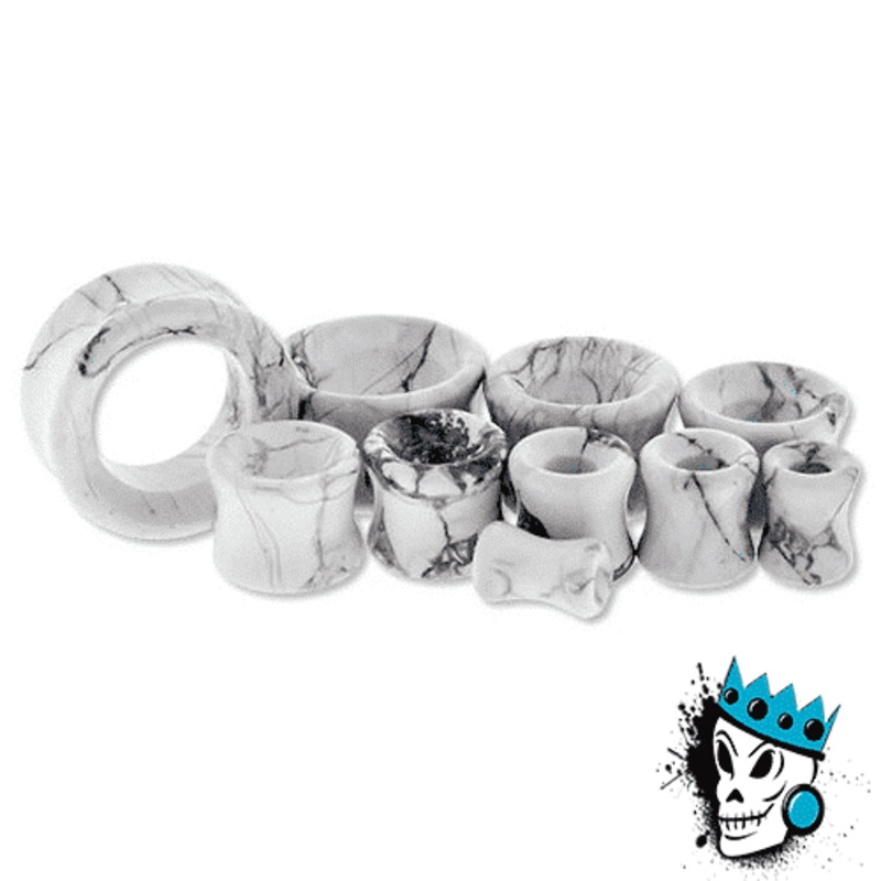 Howlite Stone Tunnels (4 gauge – 1 3/4 inch) 4 g