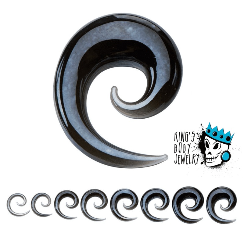 Metallic Gray Marbleized Glass Simple Spirals (6 gauge – 1/2 inch) 6 g