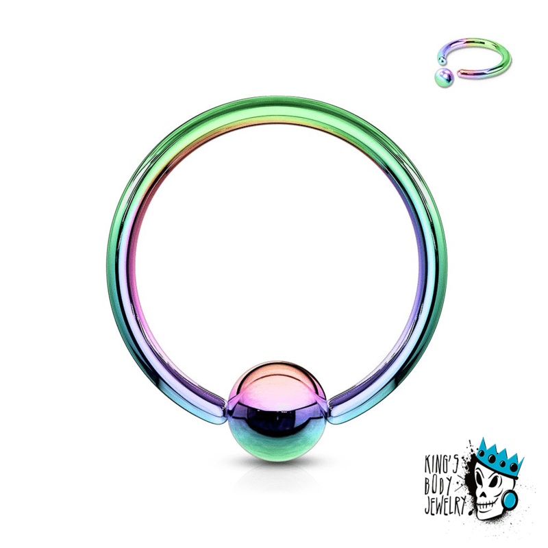 Multicolored Captive Bead Rings (18 gauge – 8 gauge) 18 g 5/16″