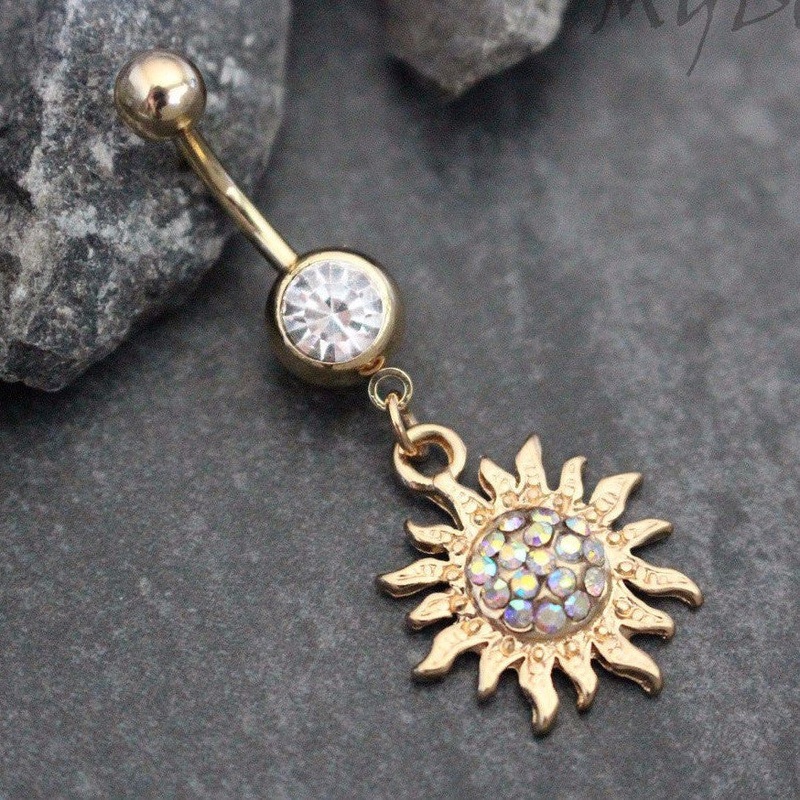 Nova Flaming Sun Gold Belly Ring