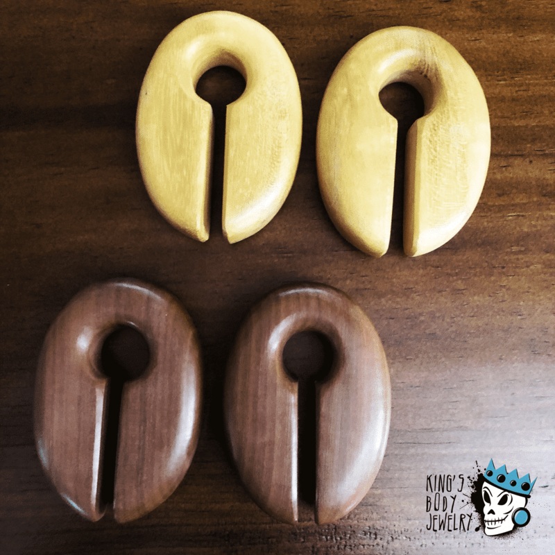 Oval Wood Ear Weights ( 7/8 inch and up) 7/8 inch Jackfruit Wood