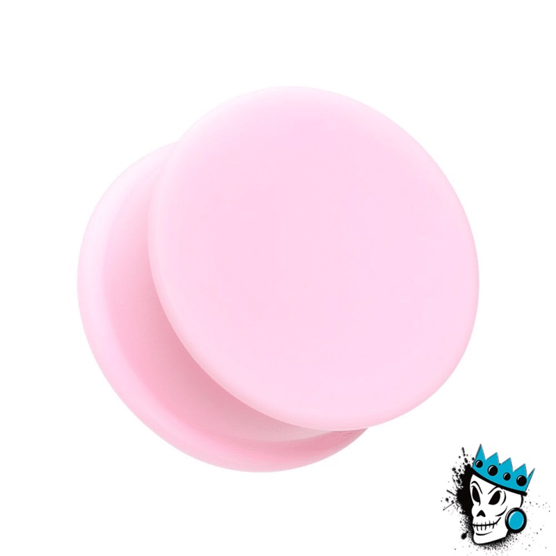 Pink Solid Silicone Plugs (8 gauge – 1 inch) 8 g