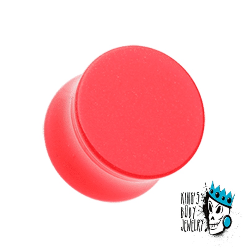 Red Acrylic Glow in the Dark Double Flare Plugs  (8 gauge – 5/8 inch) 8 g