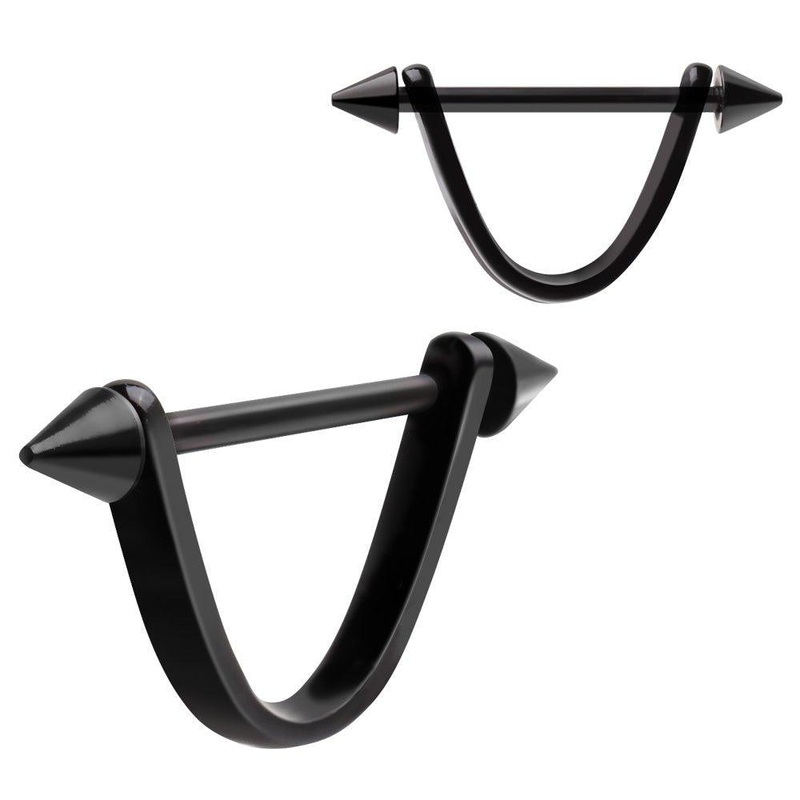 Spike Half Shield Nipple Bar 14G (Single)