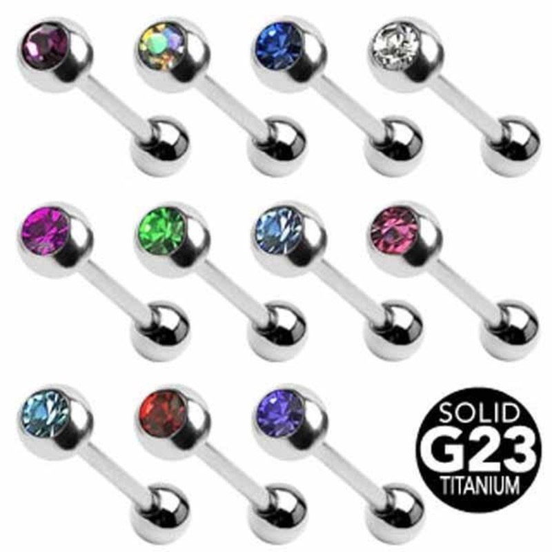 Titanium Gem Barbell 14G Aqua