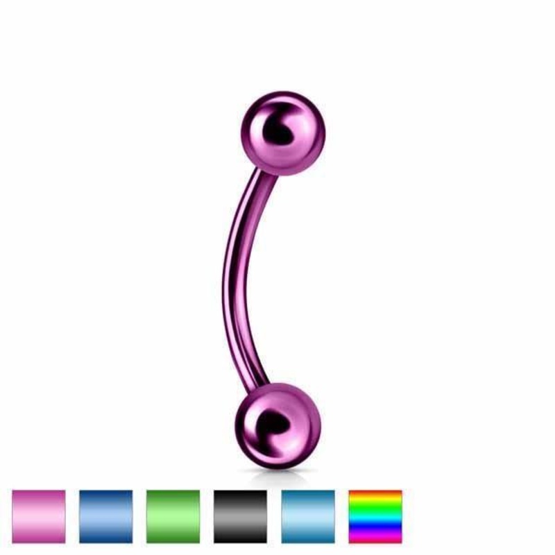 Titanium IP Curve 16G 14G 16G 6mm Black