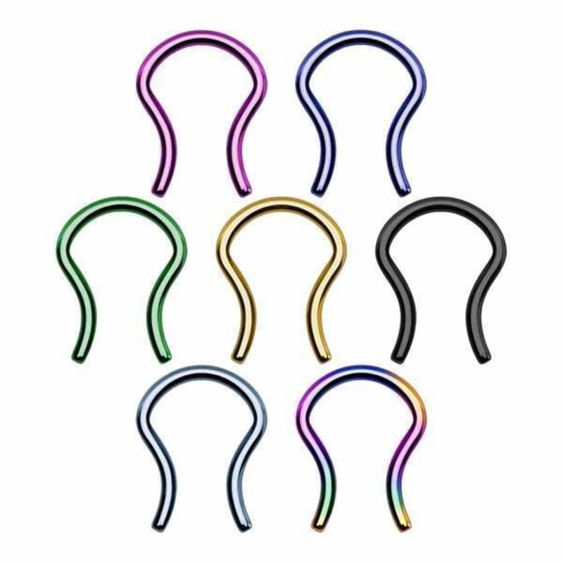 Titanium IP Septum Retainer 14G Blue