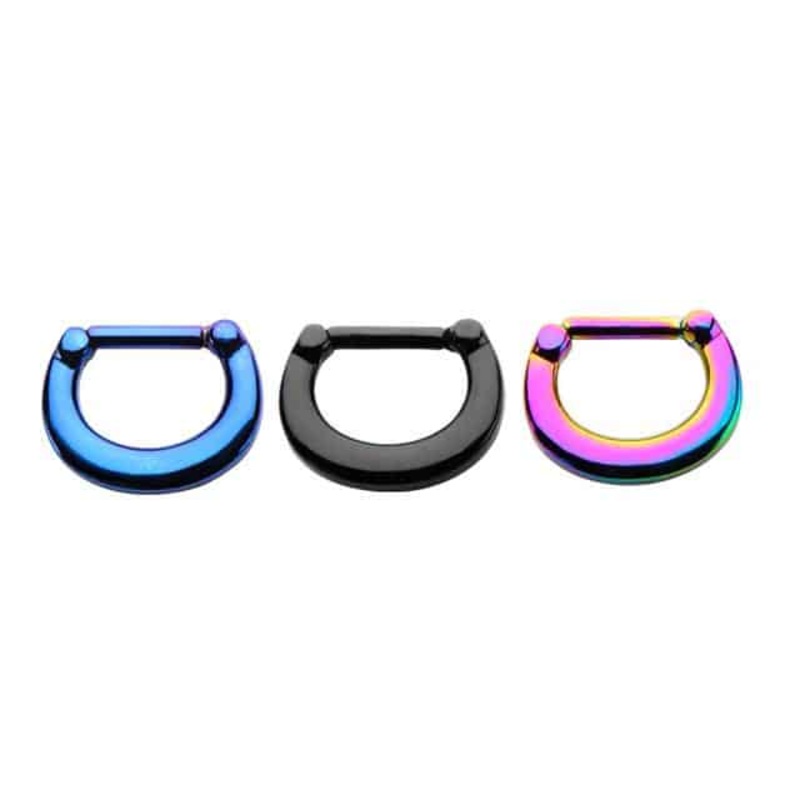 Titanium Plated Septum Clicker (16 gauge – 14 gauge) 16 g Blue