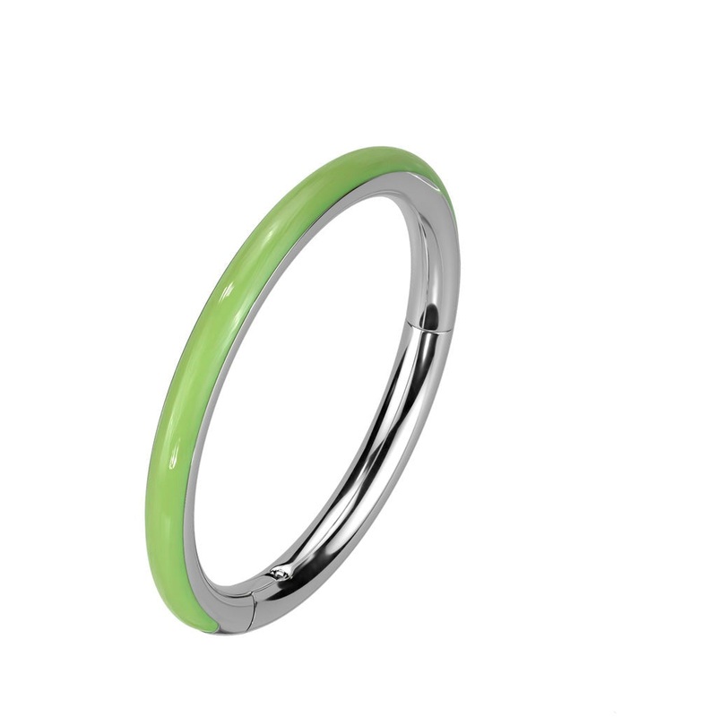 Titanium Side Glow Hinged Ring 16G 8mm