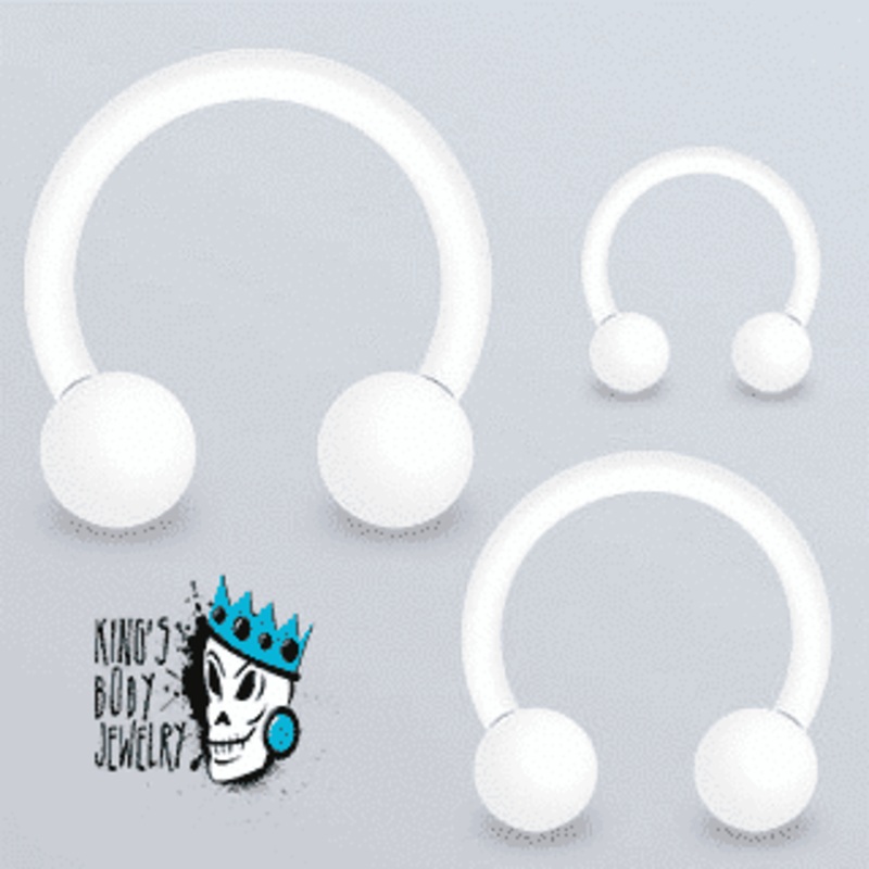 White Steel Circular Barbells (16 gauge – 14 gauge) 16 g 5/16″