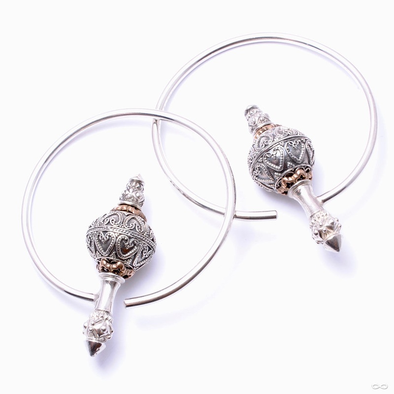 Asia Major Hoop Weights with Bali Beads from Morton Manley