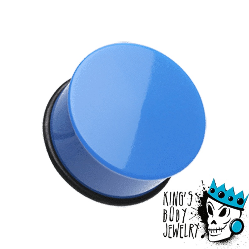 Blue Acrylic Single Flare Plugs (10 gauge – 1 inch) 10 g