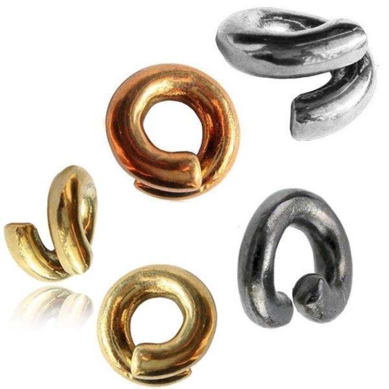 Brass Textured Twist Ear Weights PAIR Gun Metal (Black)