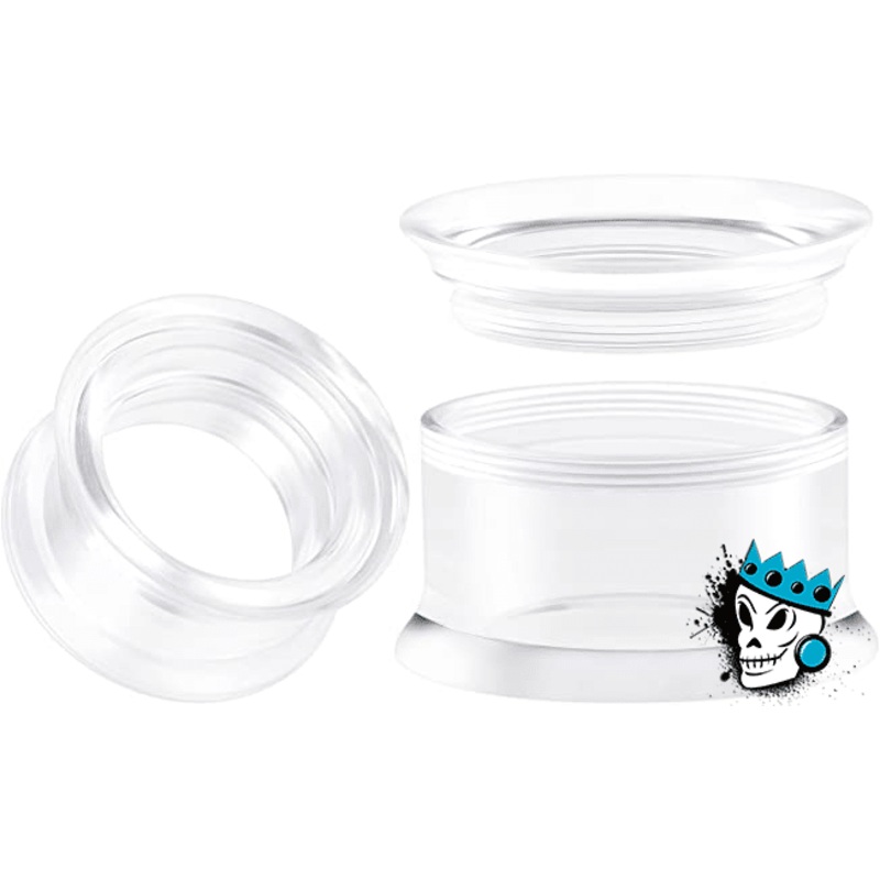 Clear Acrylic Internally Threaded Tunnels (8 gauge – 1 inch) 8 g
