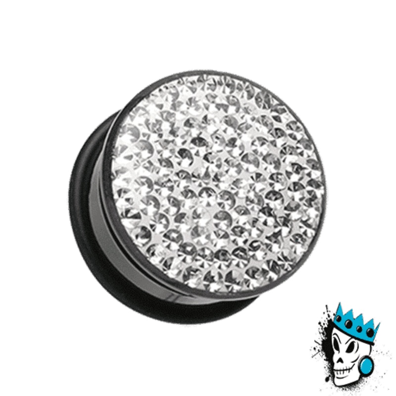 Clear Disco Ball Bling Plugs (6 gauge – 1 inch) 6 g