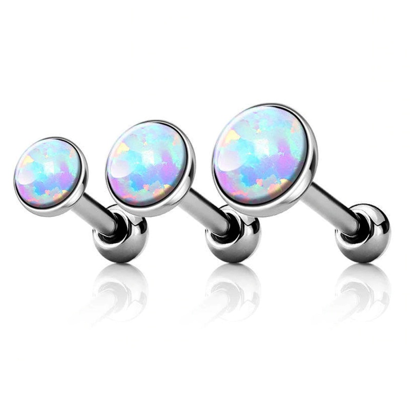 Dazzle Opal Ear Piercing in Baby Blue Set of 3 Piercings (5mm, 4mm, 3mm)