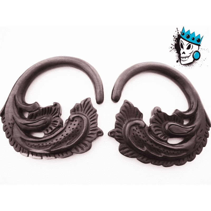 Diablo Organics Ebony Wood Lea Hooks (6 gauge & 4 gauge) 6 g