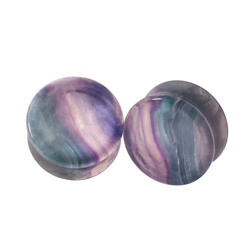 Diablo Organics Fluorite Stone Plugs (8 gauge – 1 inch) 8 g