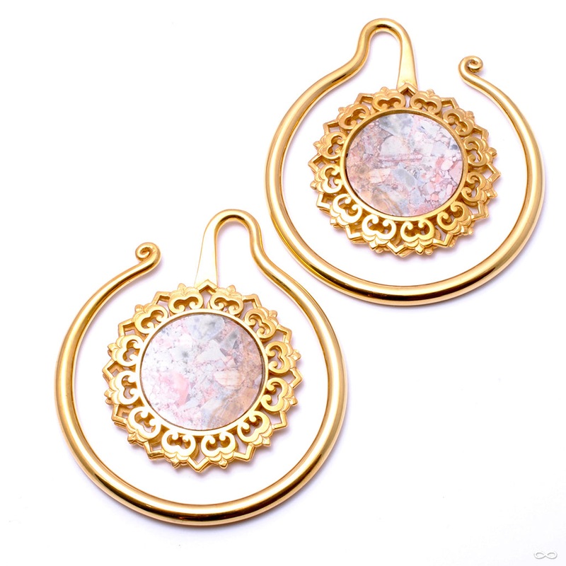 Eye of the Lotus with Rhodochrosite from Maya Jewelry