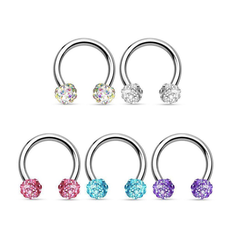 Ferido Ball Horseshoe 16G 14G 16G 8mm Aurora Borealis