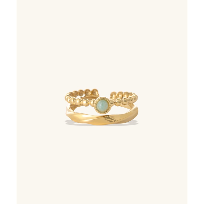 Golden Aqua Ring Gold