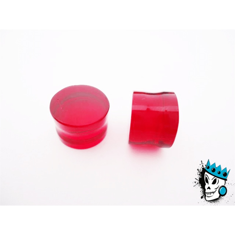 Gorilla Glass Conical Flat Plugs (0 gauge – 12 mm) 0 g Red