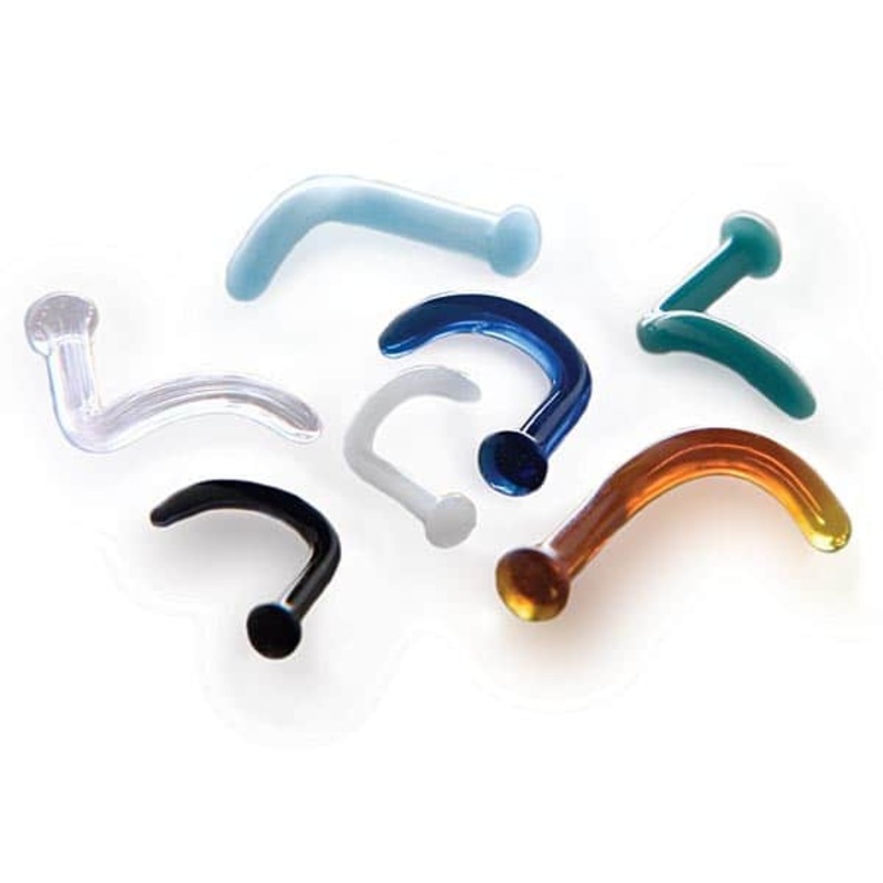 Gorilla Glass Nostril Screws (18 gauge – 14 gauge) Left 18 g Amber